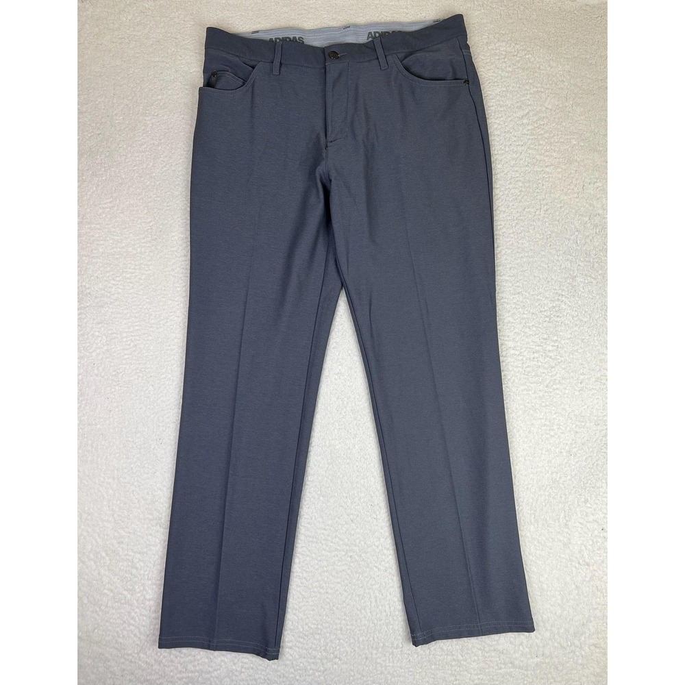 Adidas Mens 35x32 Gray Stretch Golf Khakis 5 Pocket Twill‎ Pants RN88387